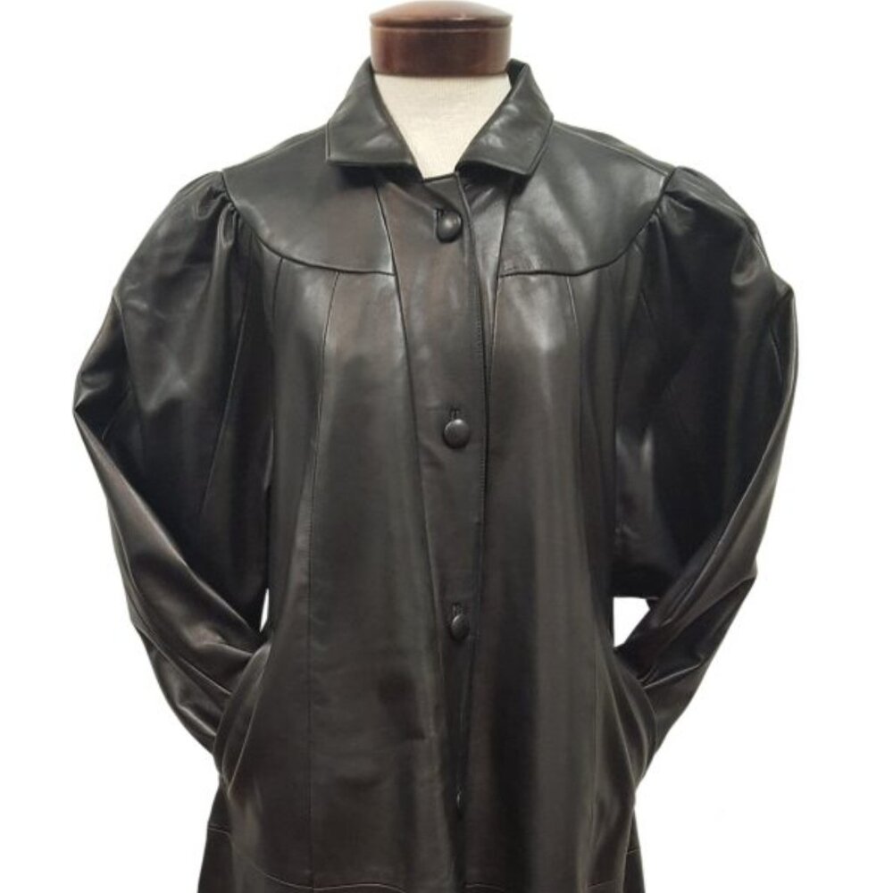 Women’s Full Length Soft Leather Swing Coat Plus Size 4 Colors Available's